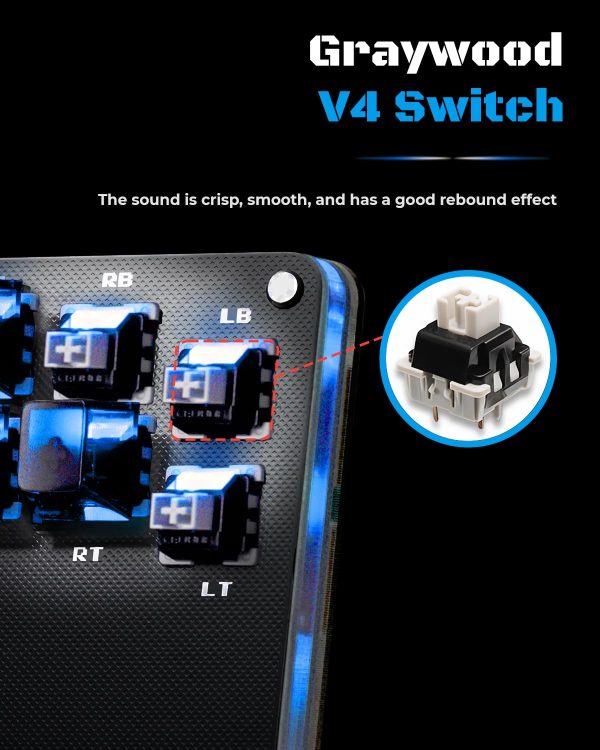 Haute42 B16 Mini Plus 파이트스틱 히트박스 레버리스 컨트롤러 미니 스틱리스 아케이드 스틱 PC/Ps3/Ps4/Switch 아케이드 히트박스 컨트롤러 - 이미지 5